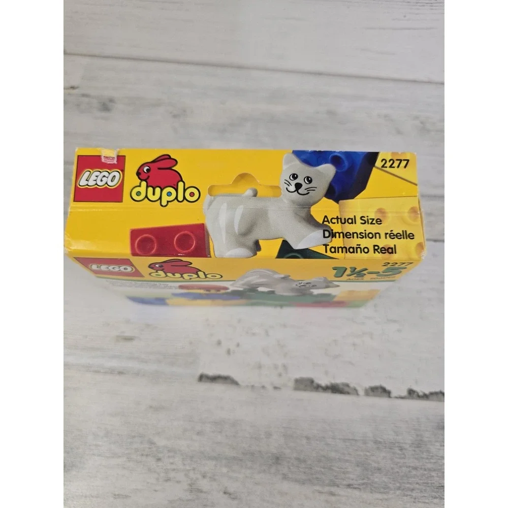 LEGO Duplo 2277 Preschool Building Toy 8 Pcs Gray Cat Figure Vintage 1998 Box